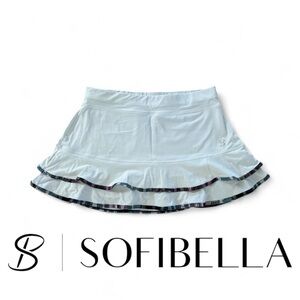 Sofibella White Tennis Skirt with Multicolor Trim